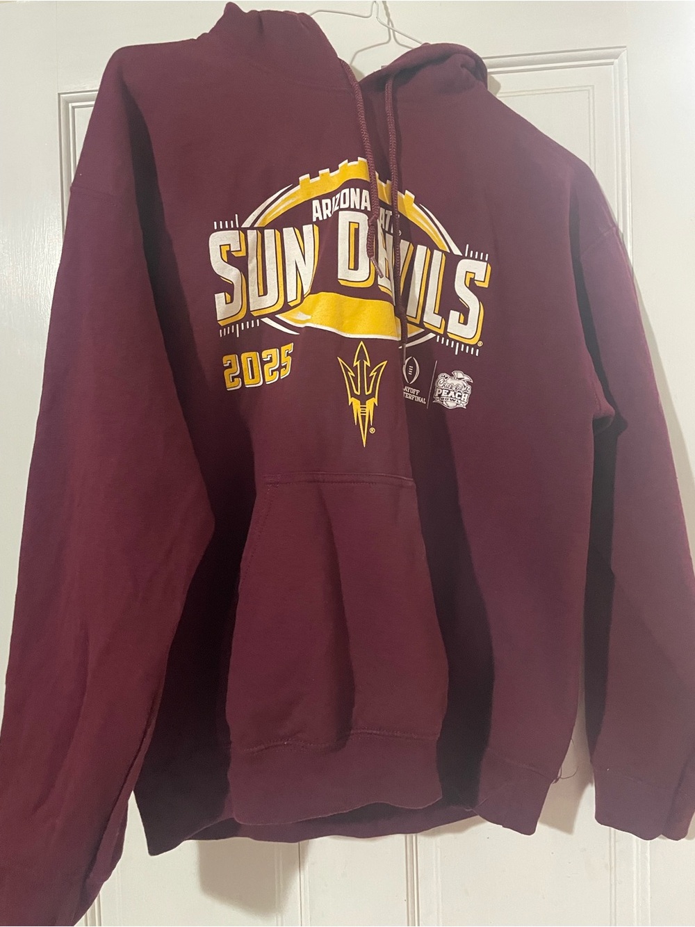 2025 Arizona State Sun Devils Peach Bowl Playoff Quarterfinal Hoodie Size M